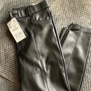 Black Zara Leather Pants/Leggings